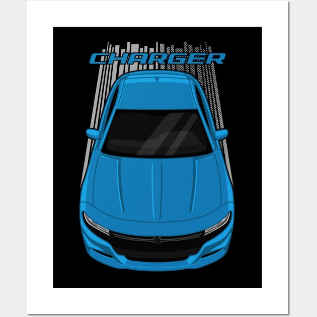 Dodge Charger 2015-2021 - Frostbite Blue Wall Art by V8social
